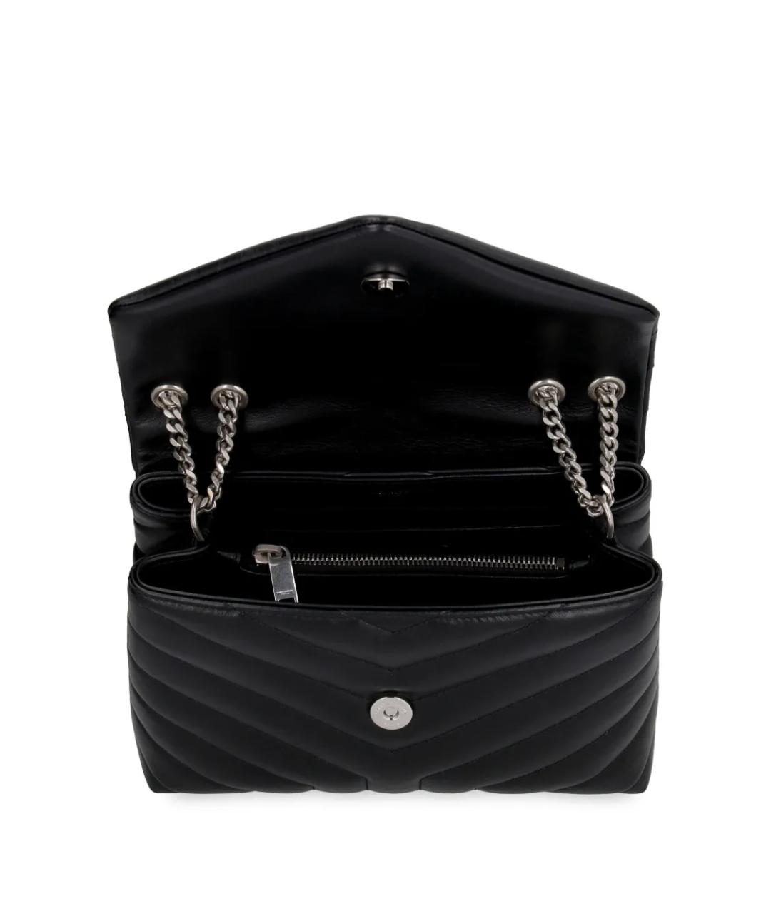 SAINT LAURENT Черная кожаная сумка через плечо, фото 4