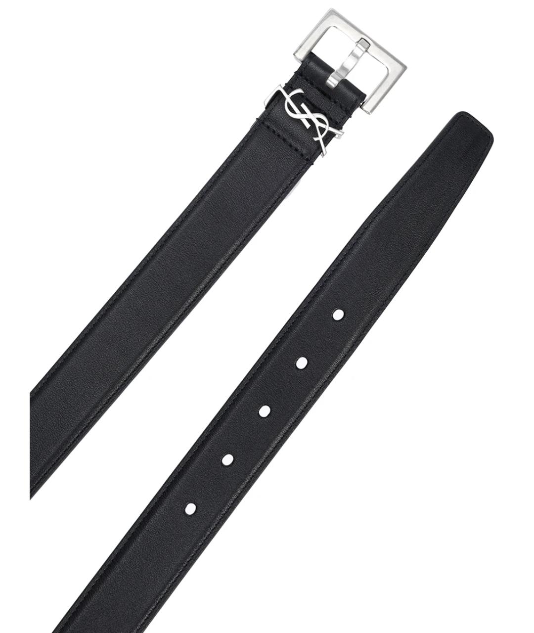 SAINT LAURENT Черный ремень, фото 3