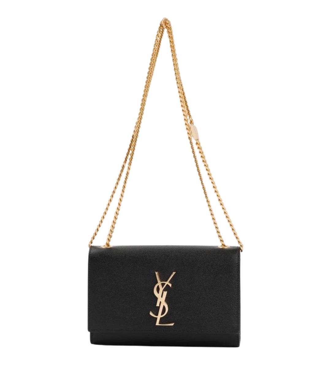 SAINT LAURENT Черная кожаная сумка через плечо, фото 1