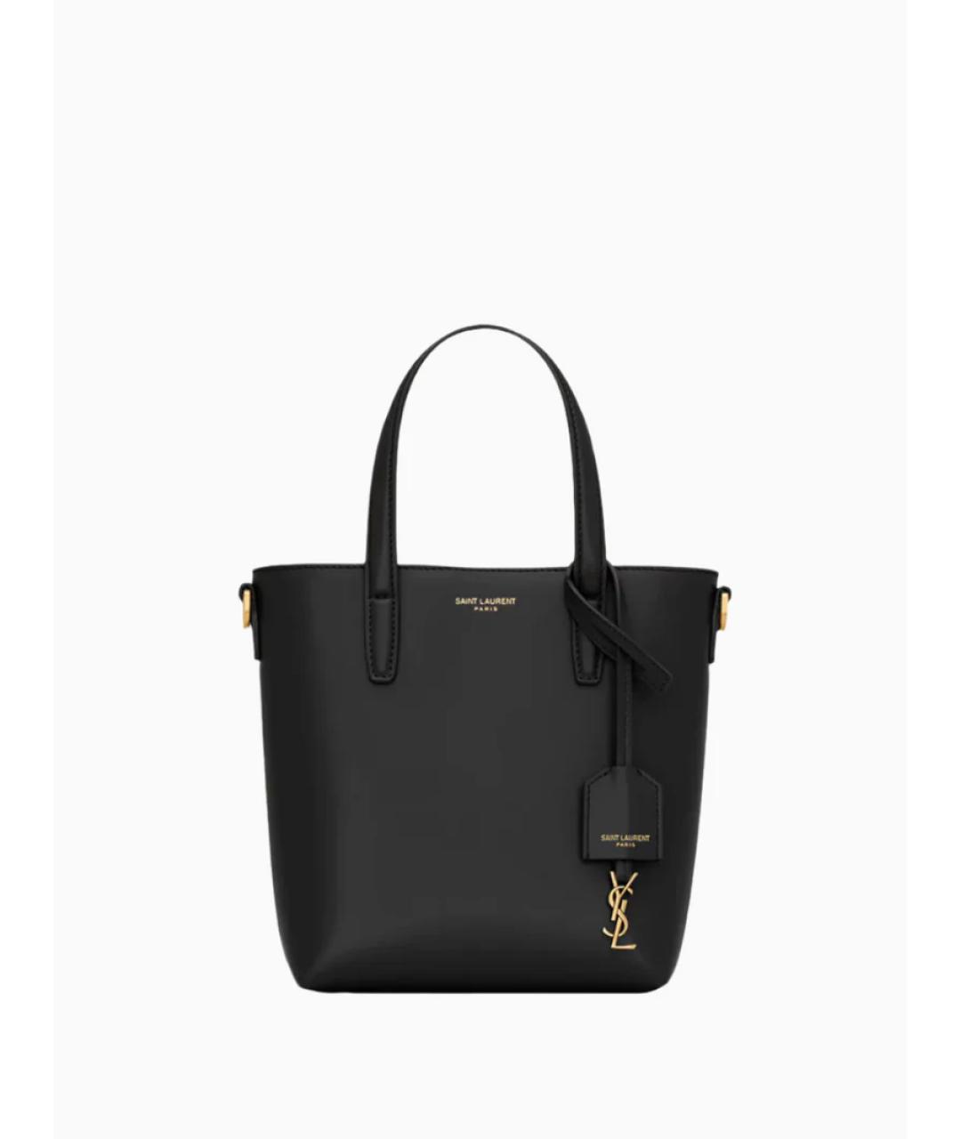 SAINT LAURENT Черная кожаная сумка через плечо, фото 1