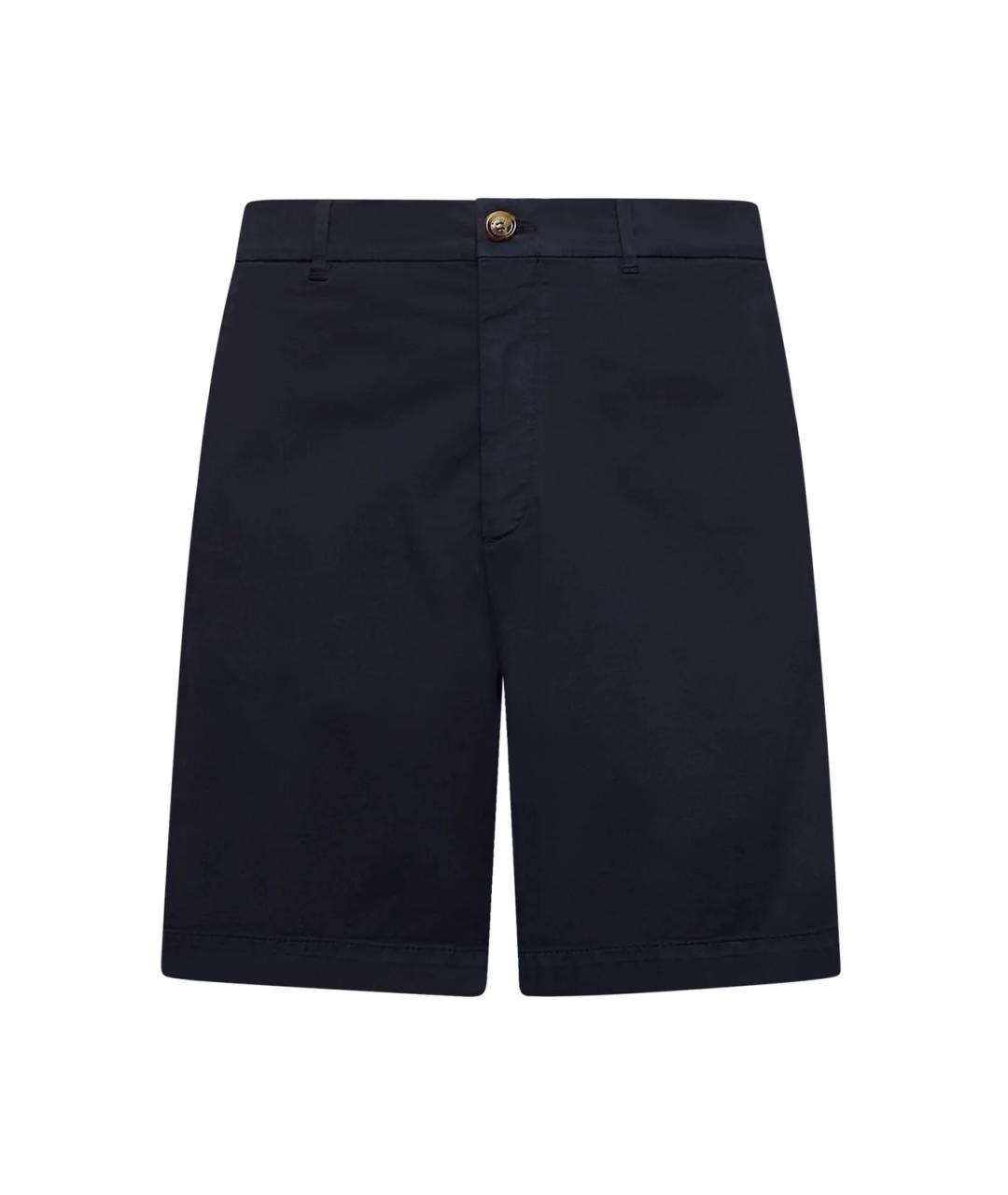 BRUNELLO CUCINELLI Темно-синие хлопко-эластановые шорты, фото 1