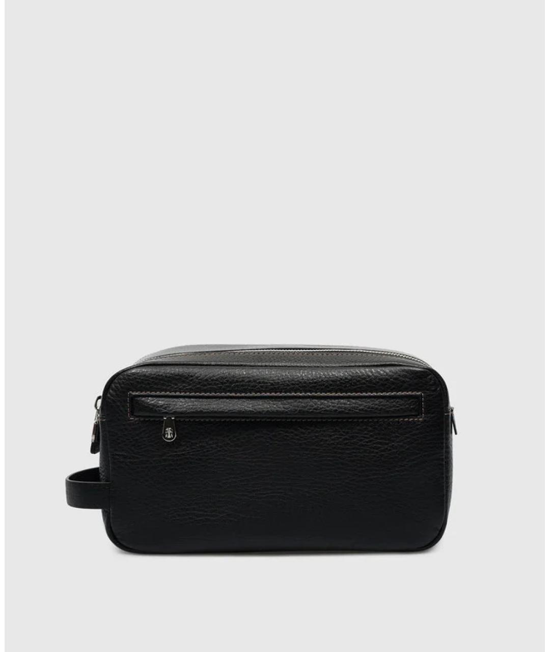 BRUNELLO CUCINELLI Черная кожаная барсетка, фото 3