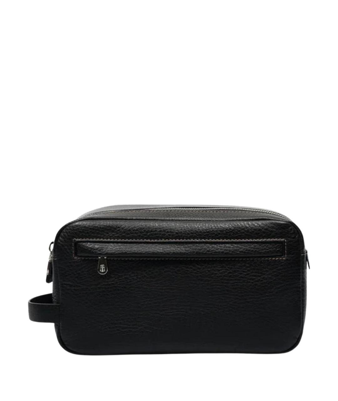 BRUNELLO CUCINELLI Черная кожаная барсетка, фото 1