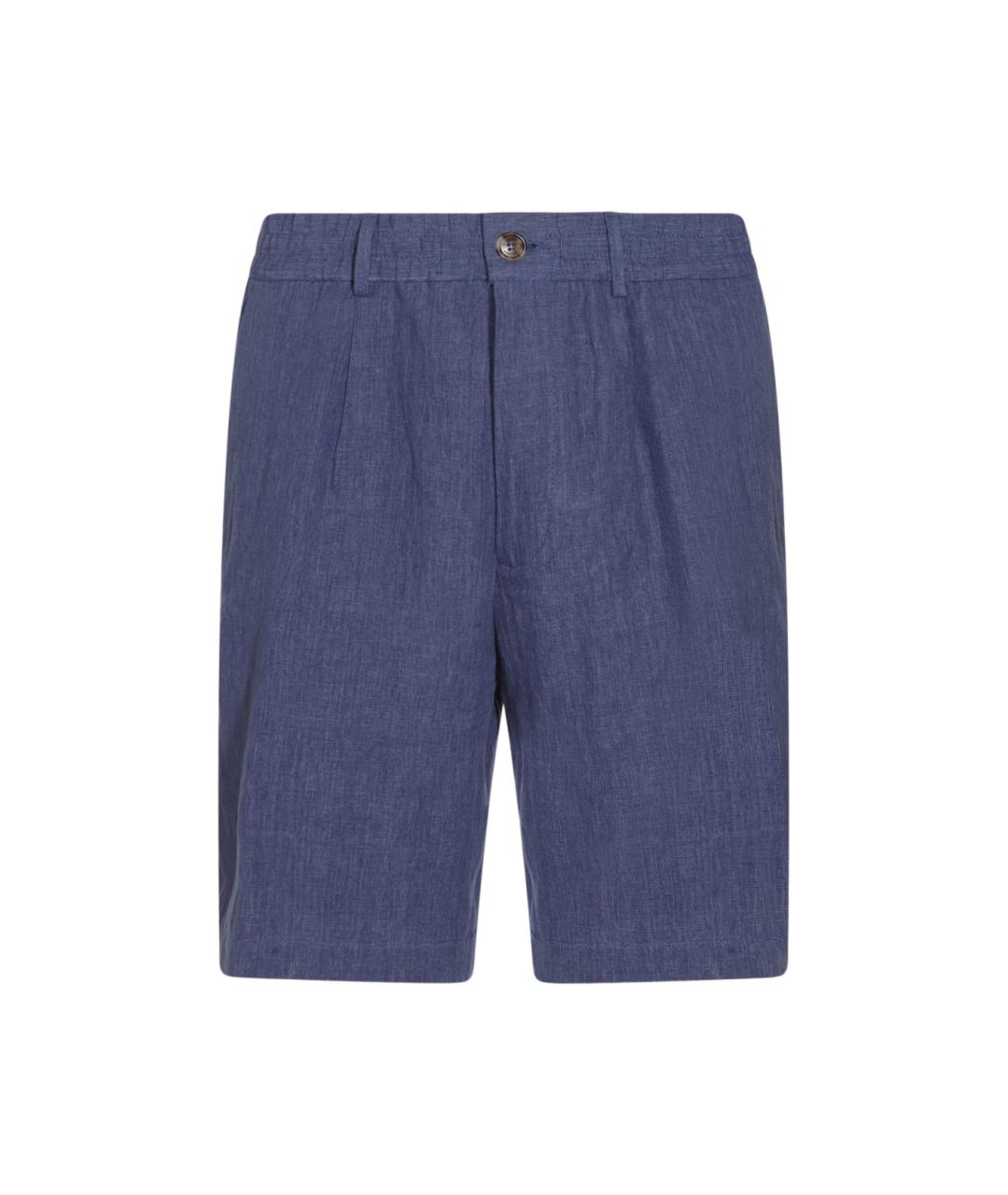 BRUNELLO CUCINELLI Синие льняные шорты, фото 1