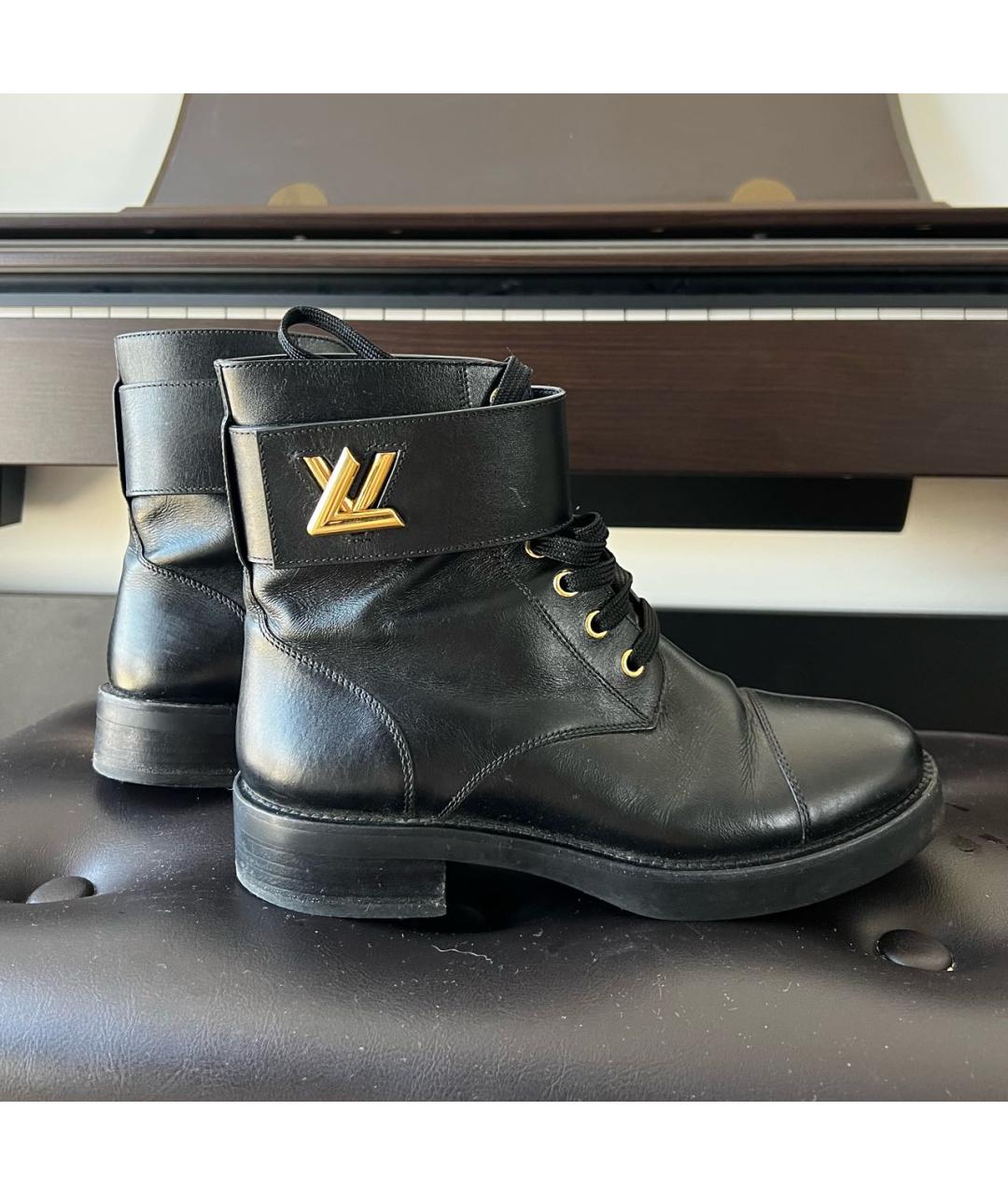 LOUIS VUITTON Черные кожаные ботинки, фото 7