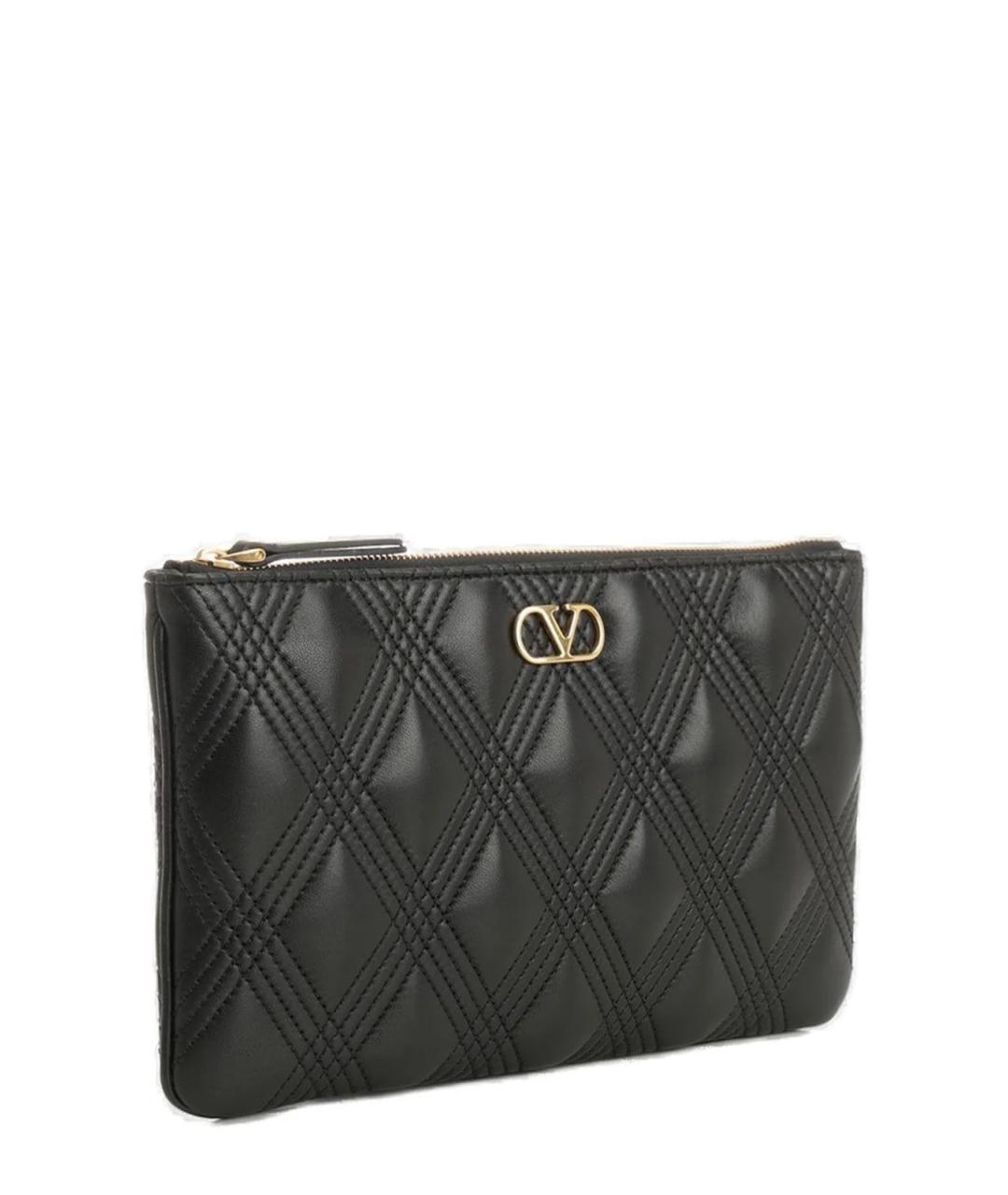 VALENTINO Черный кожаный кошелек, фото 3