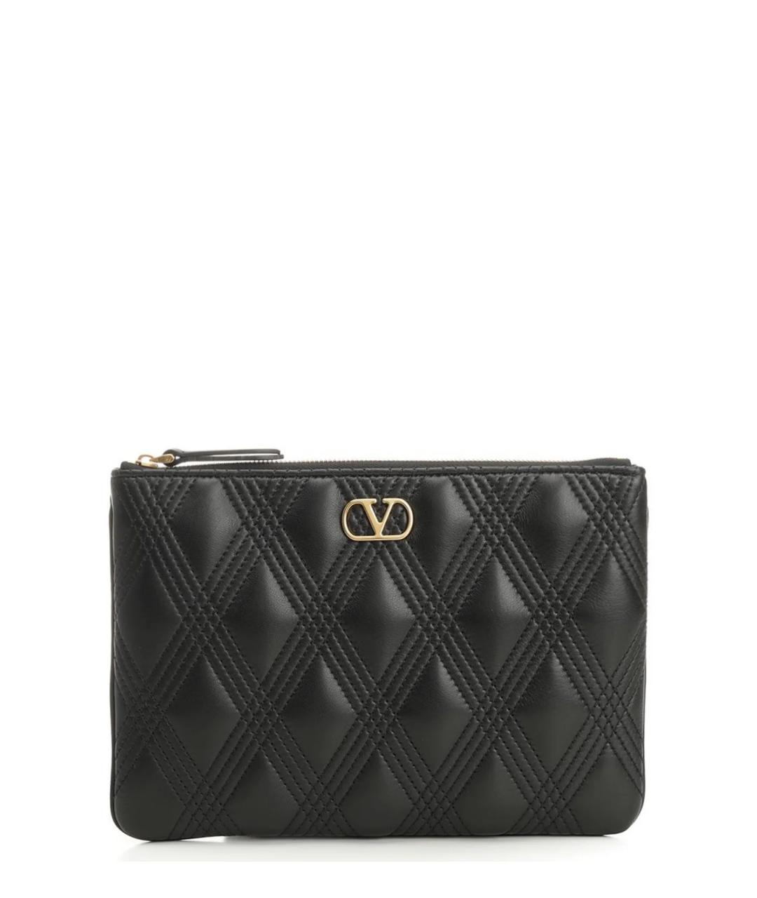 VALENTINO Черный кожаный кошелек, фото 1