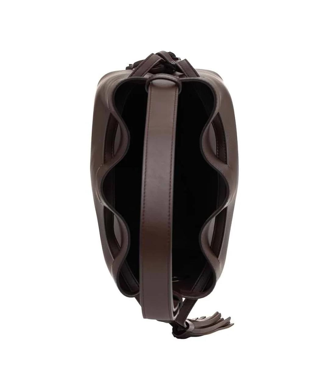 VALENTINO Коричневая кожаная сумка тоут, фото 3