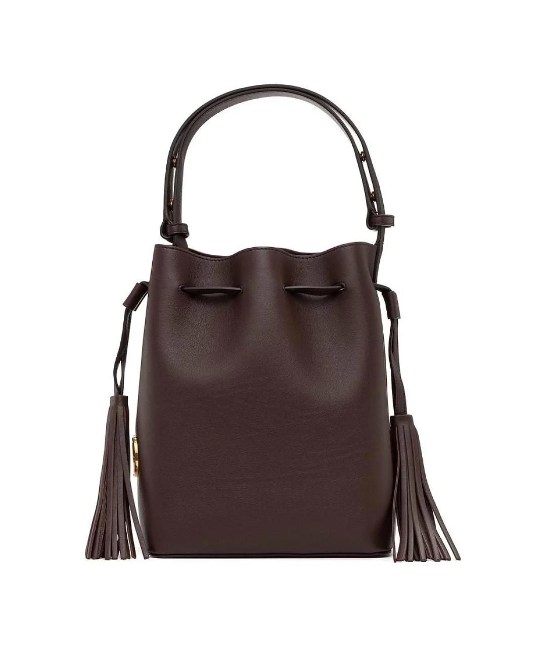 VALENTINO Коричневая кожаная сумка тоут, фото 1