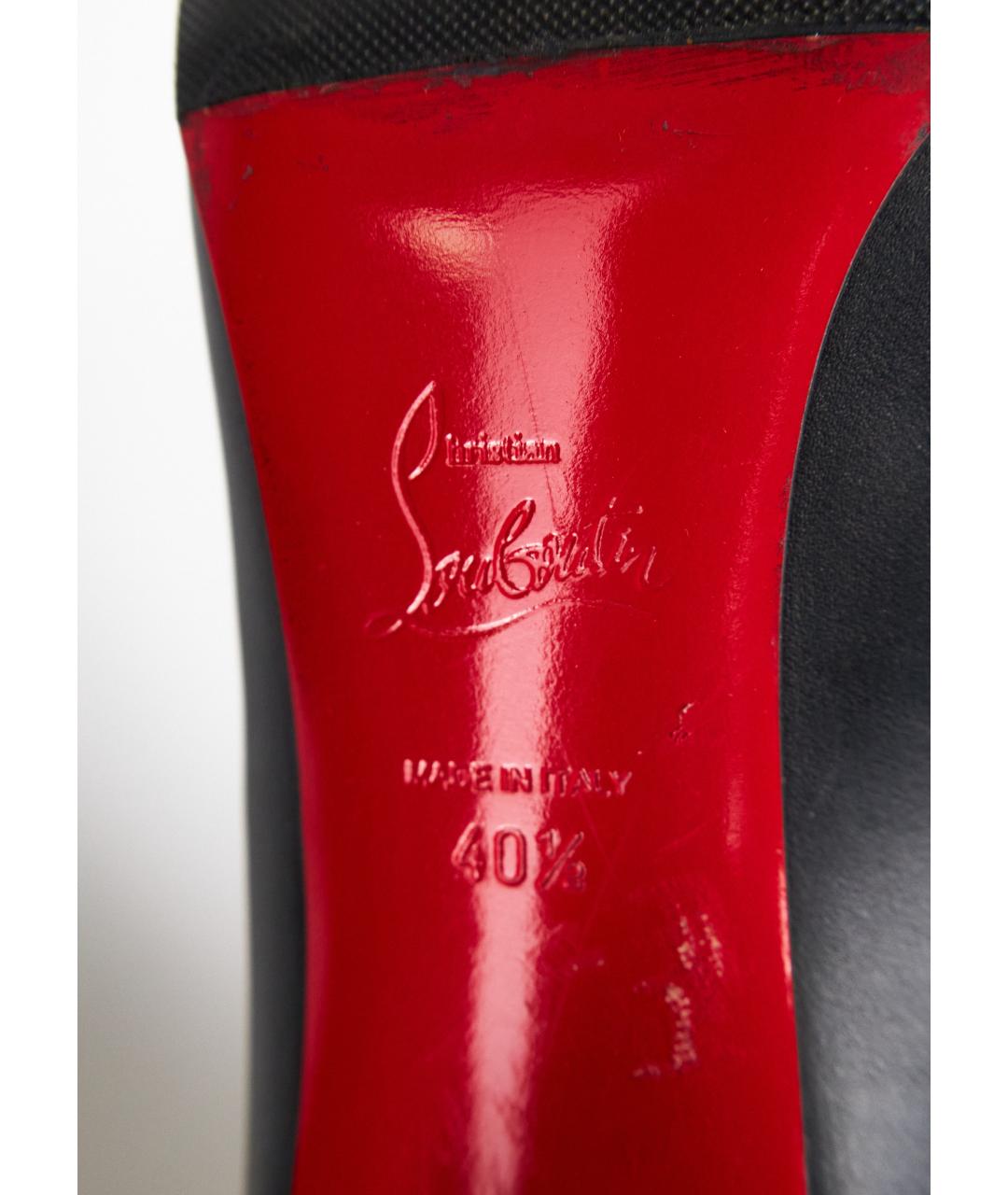 CHRISTIAN LOUBOUTIN Черные кожаные сапоги, фото 5