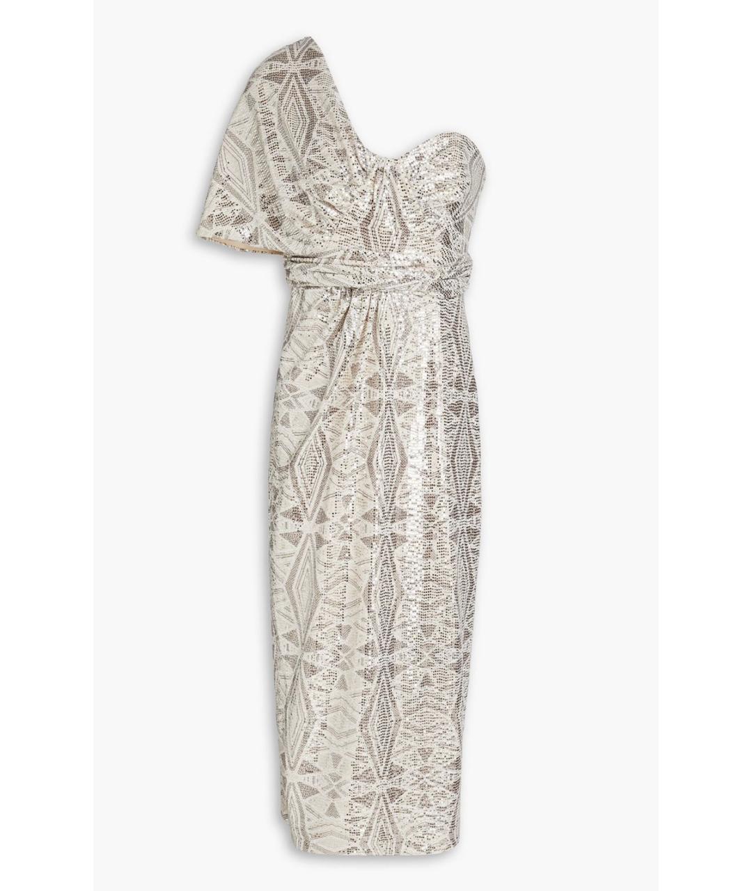 BADGLEY MISCHKA Бежевое коктейльное платье, фото 4