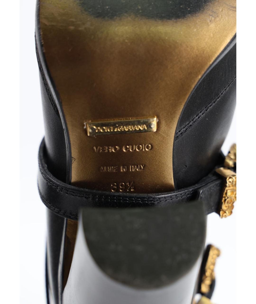 DOLCE&GABBANA Черные кожаные сапоги, фото 5