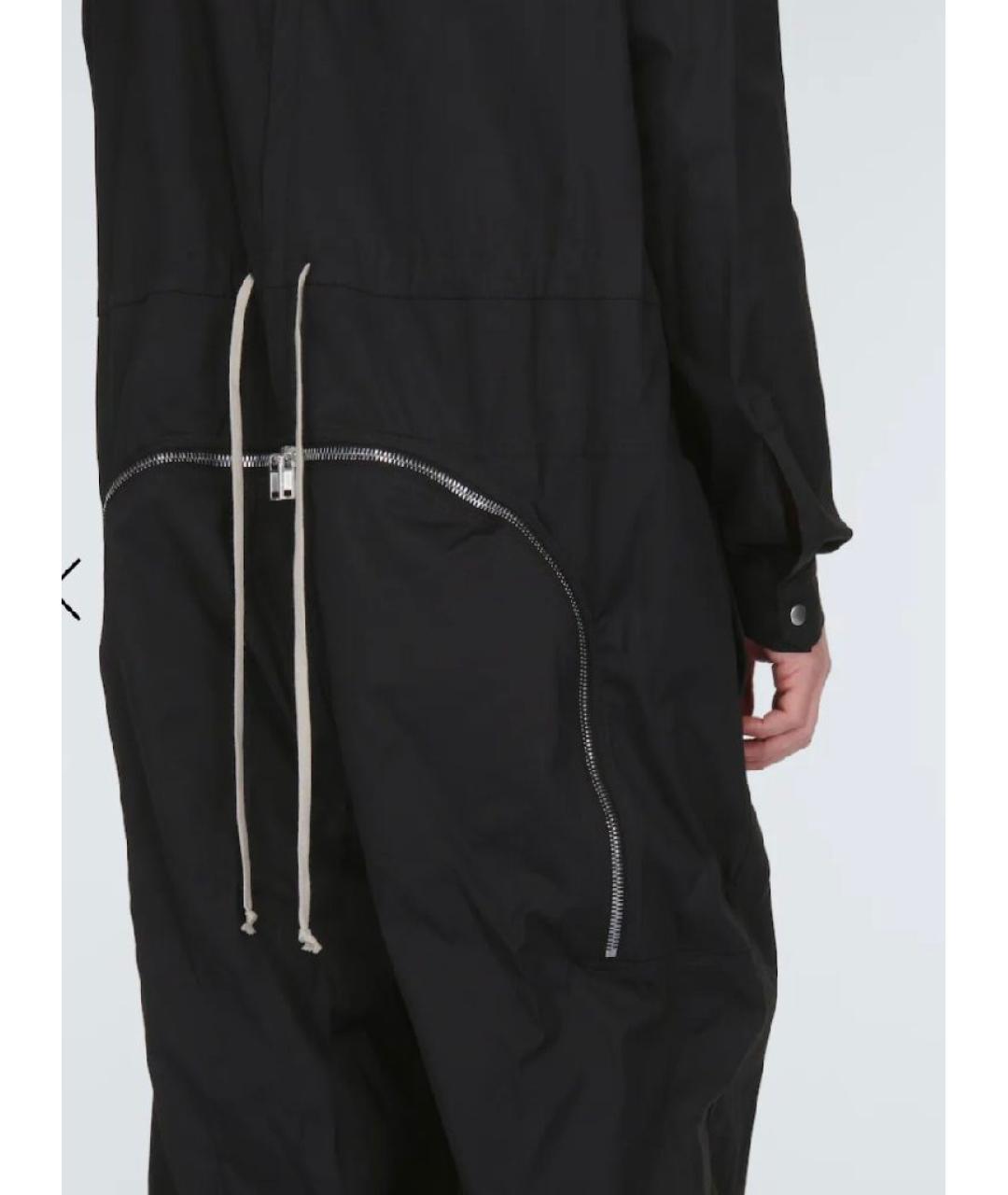 RICK OWENS Черный хлопковый комбинезон, фото 5