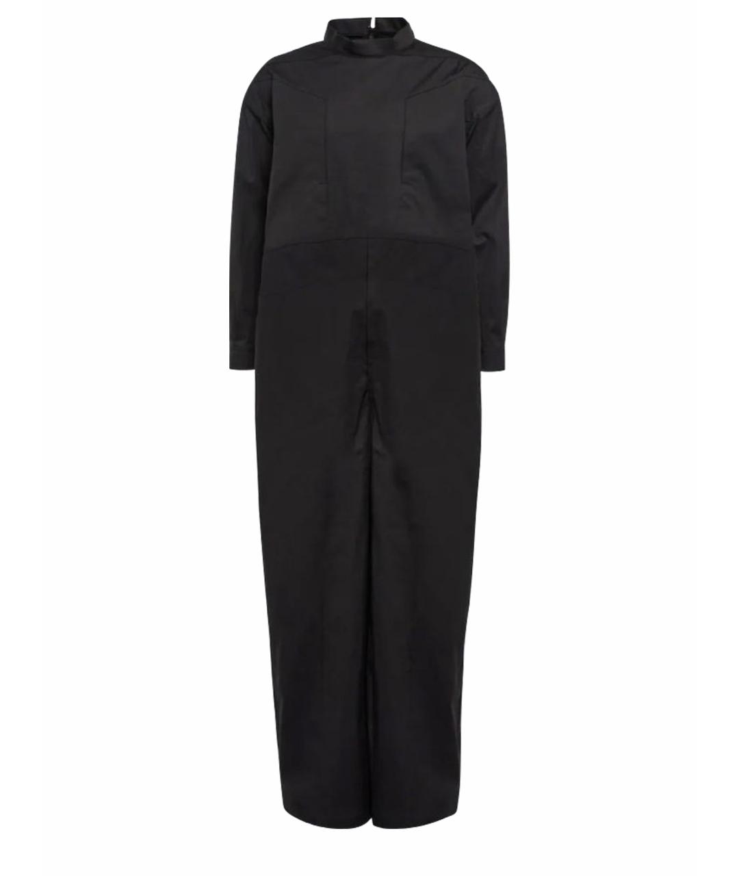 RICK OWENS Черный хлопковый комбинезон, фото 1