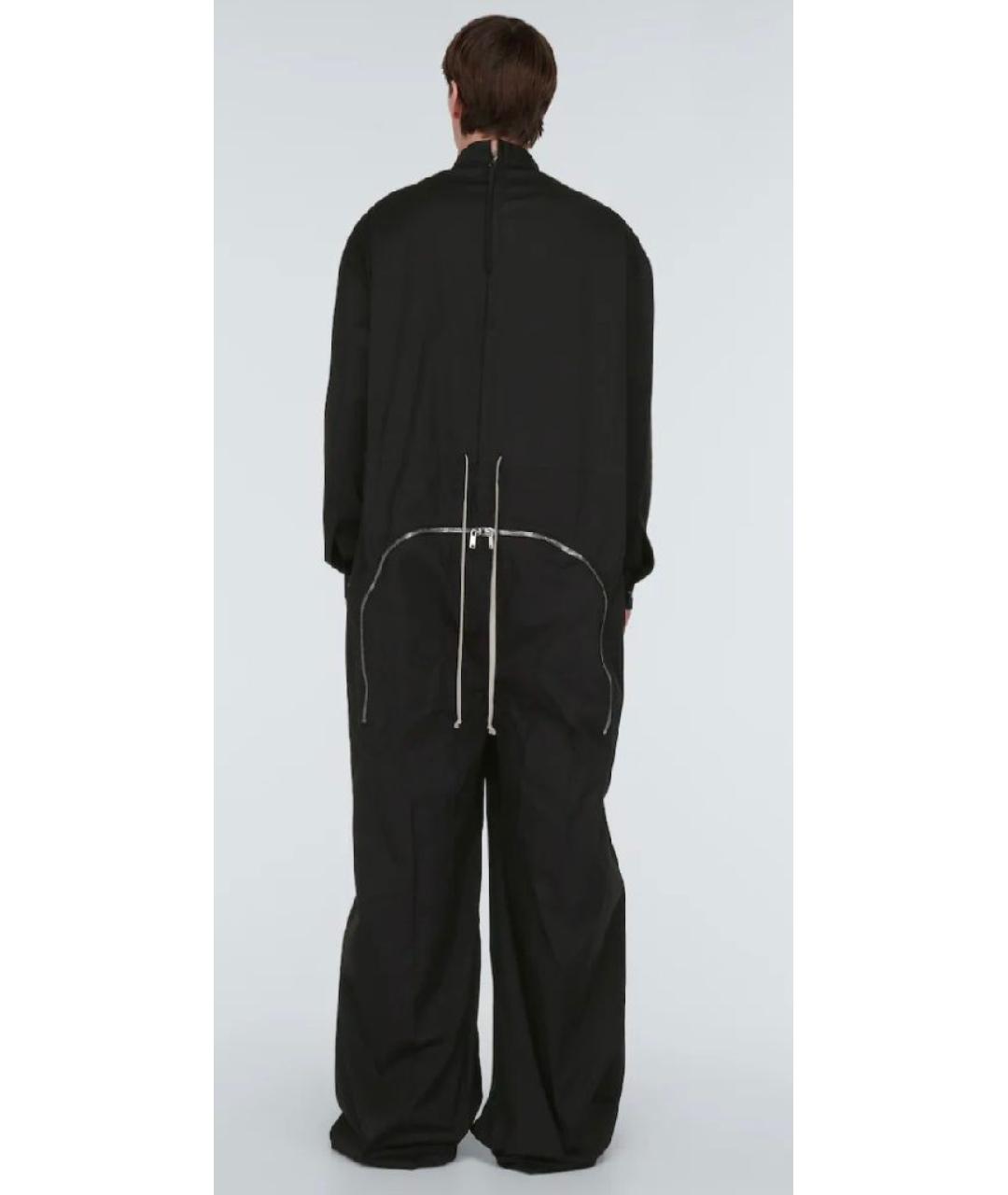 RICK OWENS Черный хлопковый комбинезон, фото 2