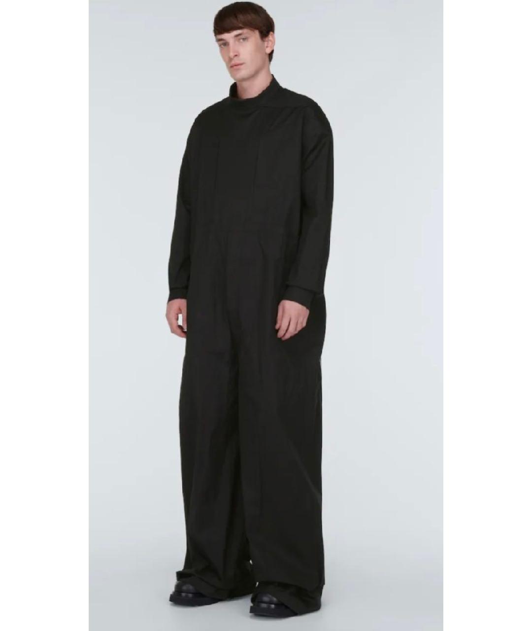 RICK OWENS Черный хлопковый комбинезон, фото 3