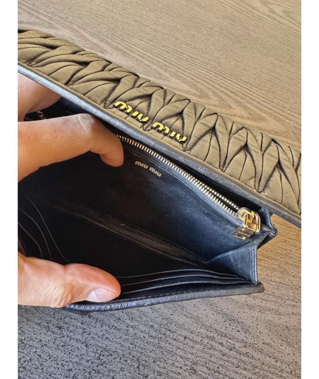 MIU MIU Черный кожаный кошелек, фото 6