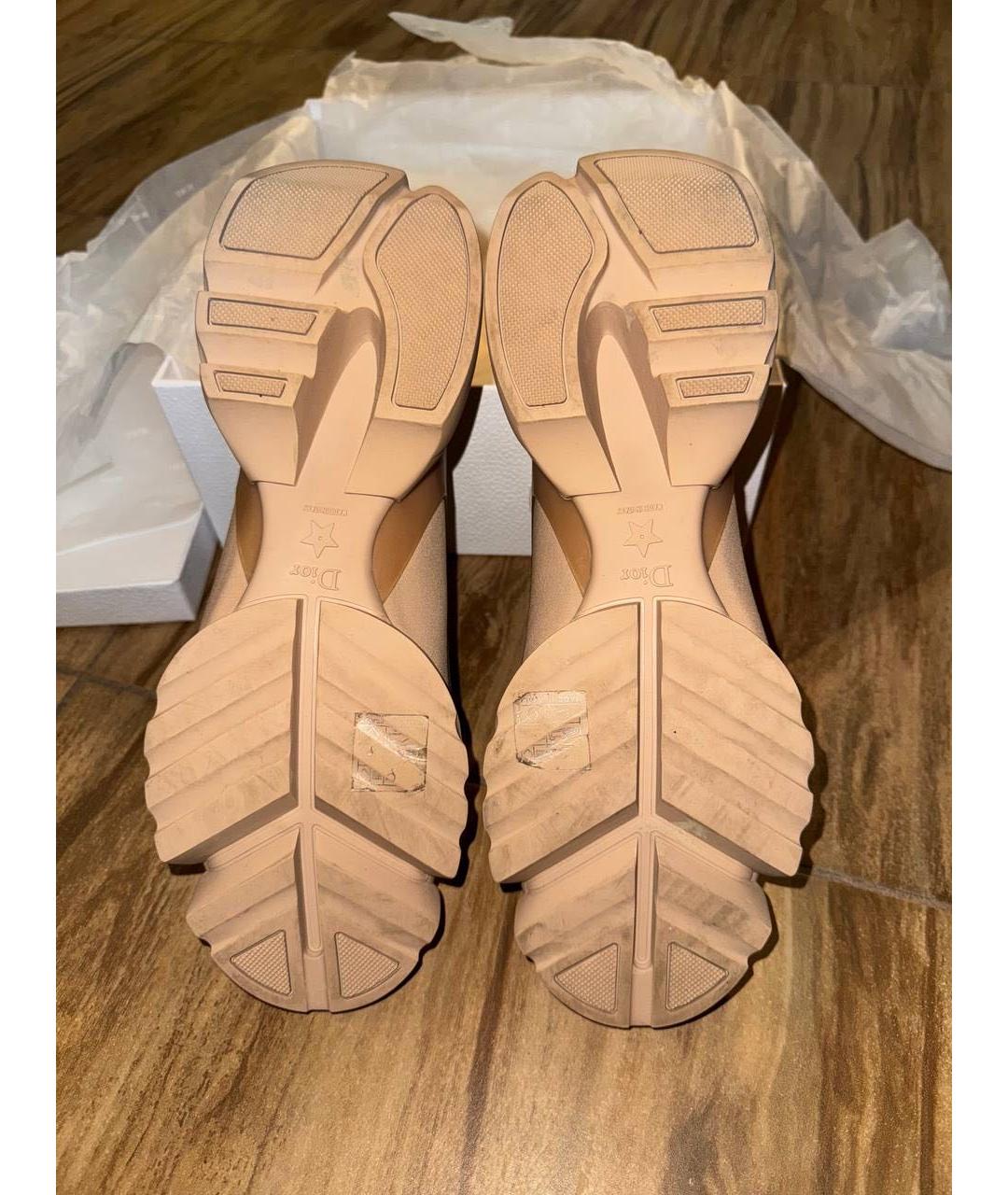 CHRISTIAN DIOR Бежевые текстильные кроссовки, фото 6