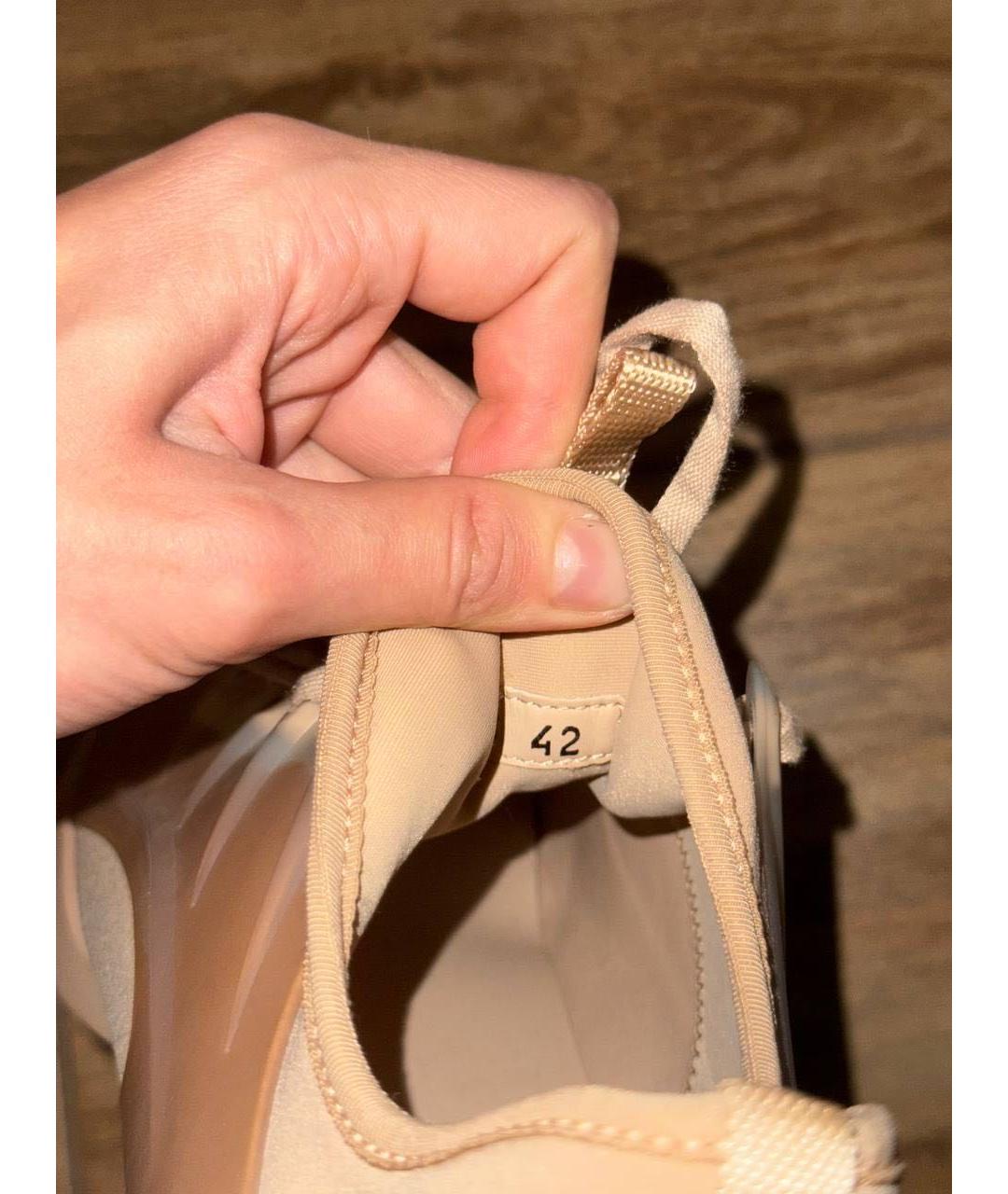 CHRISTIAN DIOR Бежевые текстильные кроссовки, фото 7