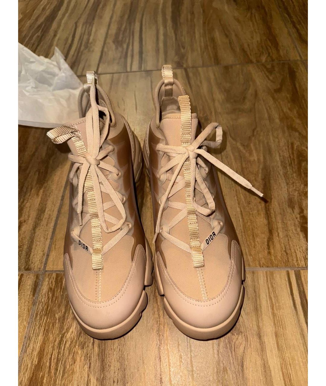 CHRISTIAN DIOR Бежевые текстильные кроссовки, фото 3