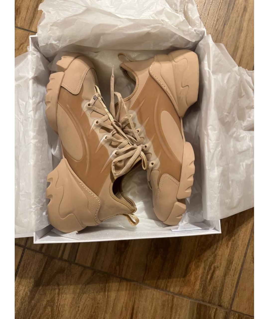 CHRISTIAN DIOR Бежевые текстильные кроссовки, фото 5
