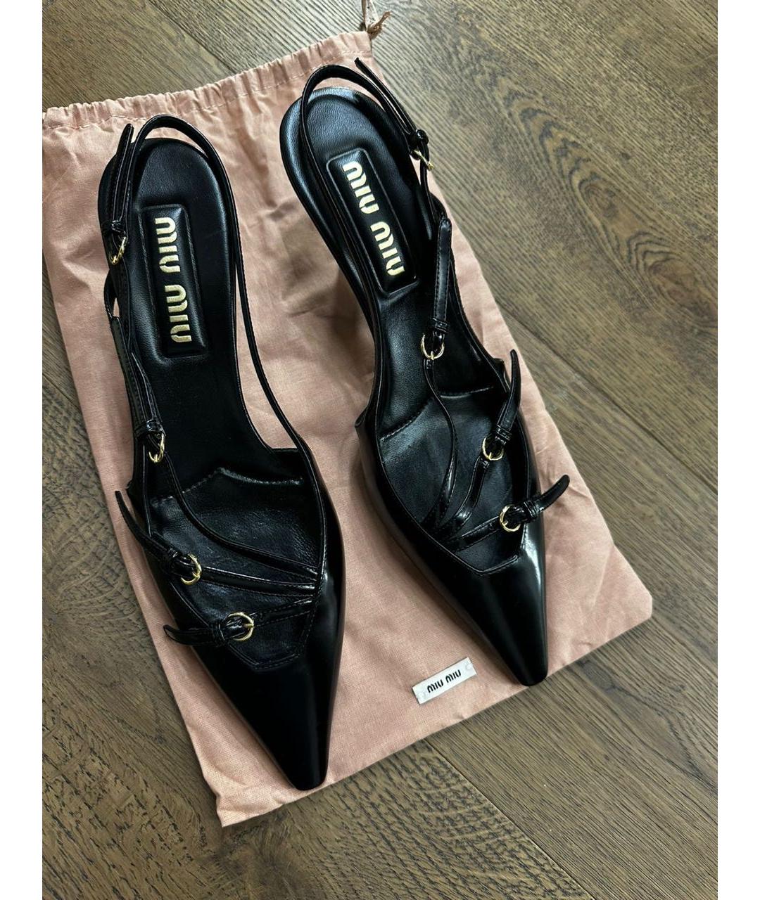 MIU MIU Черные кожаные туфли, фото 2
