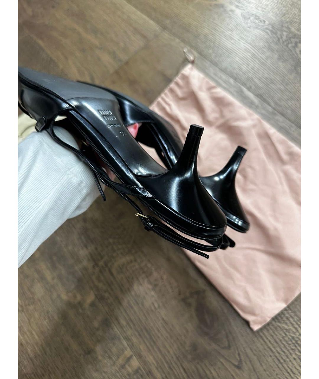 MIU MIU Черные кожаные туфли, фото 3