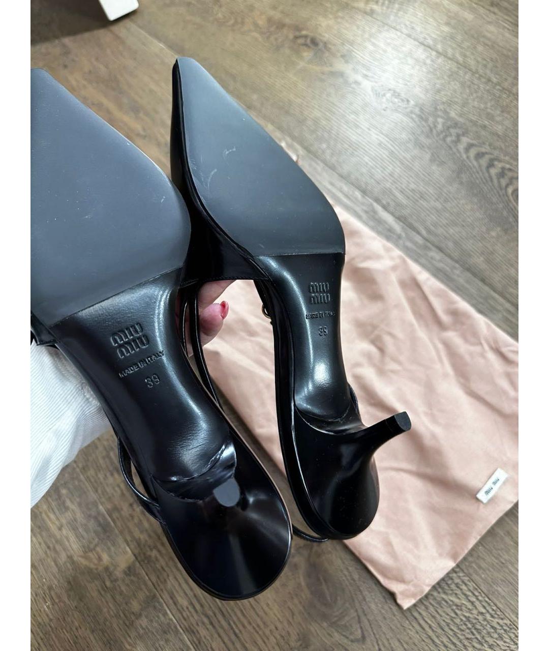 MIU MIU Черные кожаные туфли, фото 4