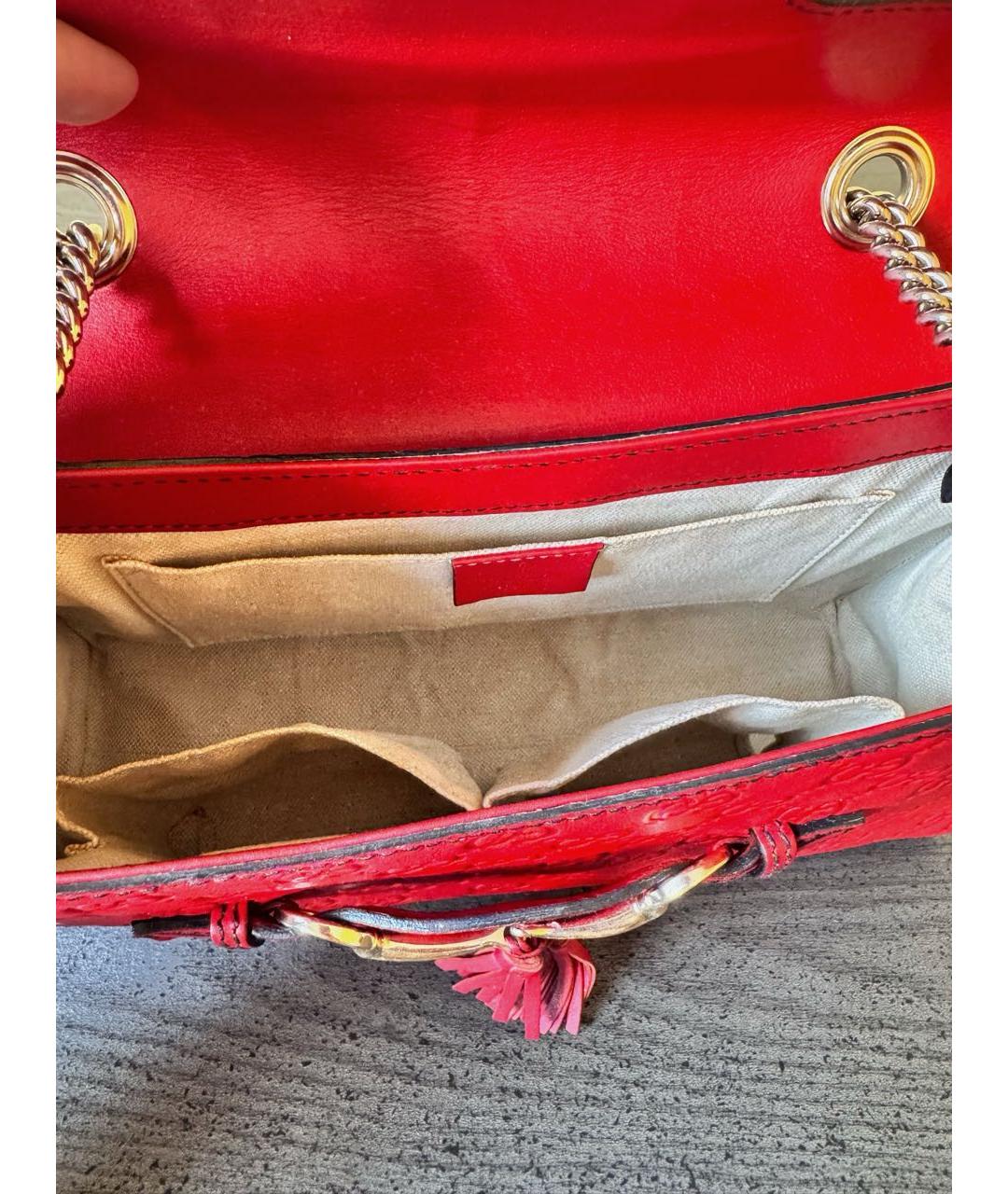 GUCCI Красная кожаная сумка с короткими ручками, фото 5
