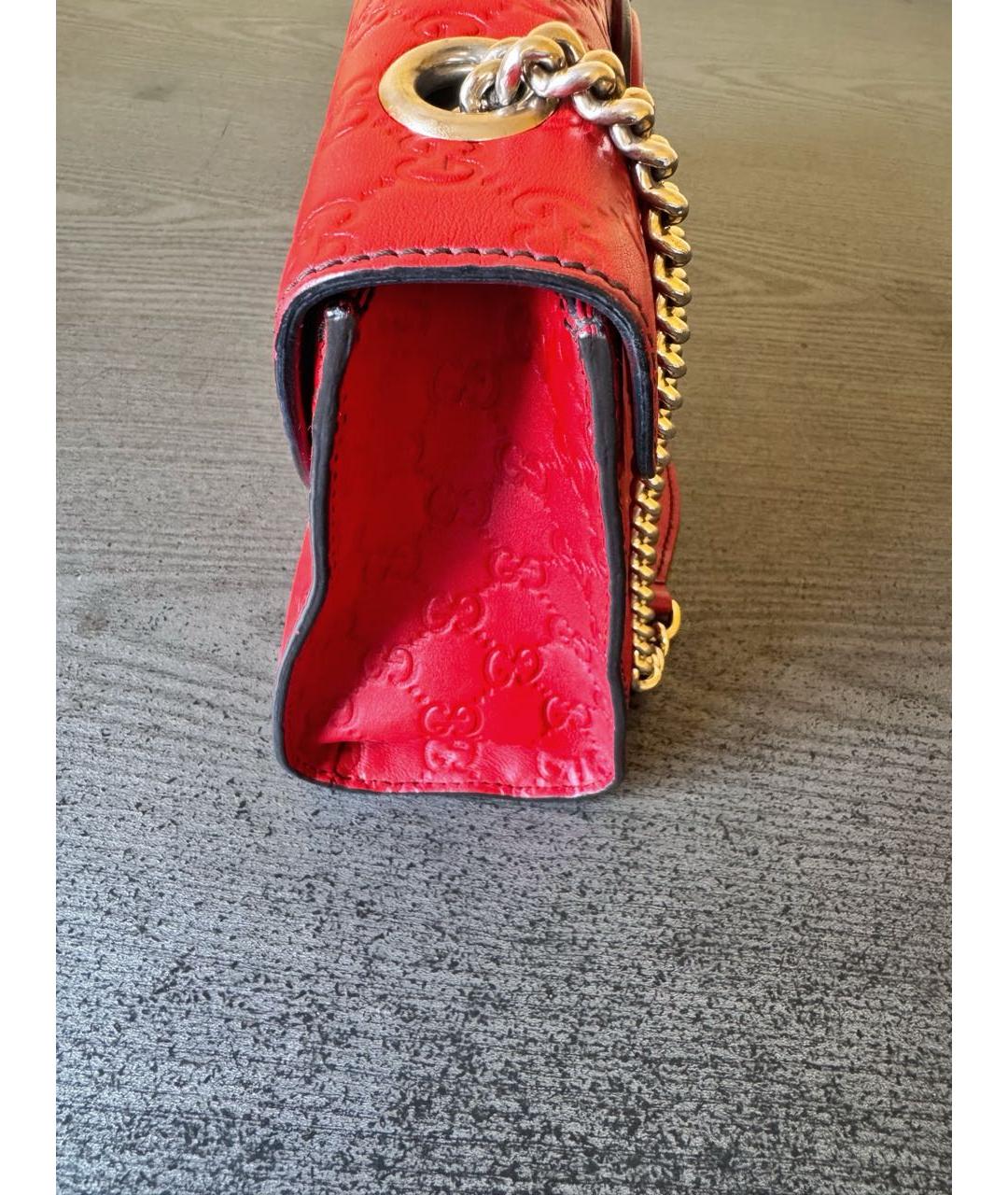 GUCCI Красная кожаная сумка с короткими ручками, фото 4