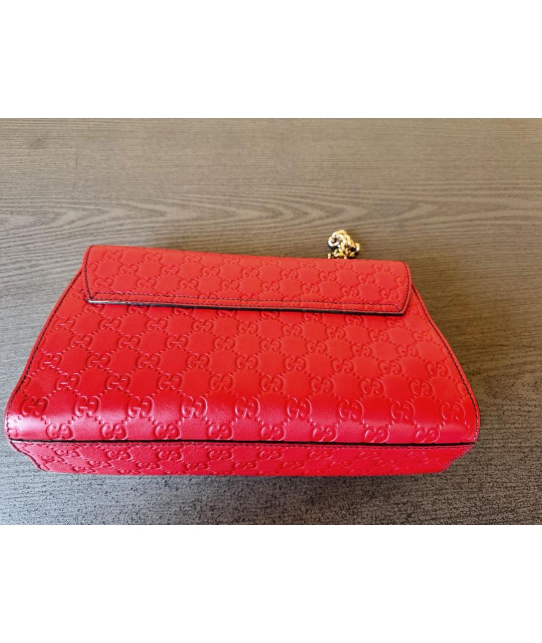 GUCCI Красная кожаная сумка с короткими ручками, фото 2