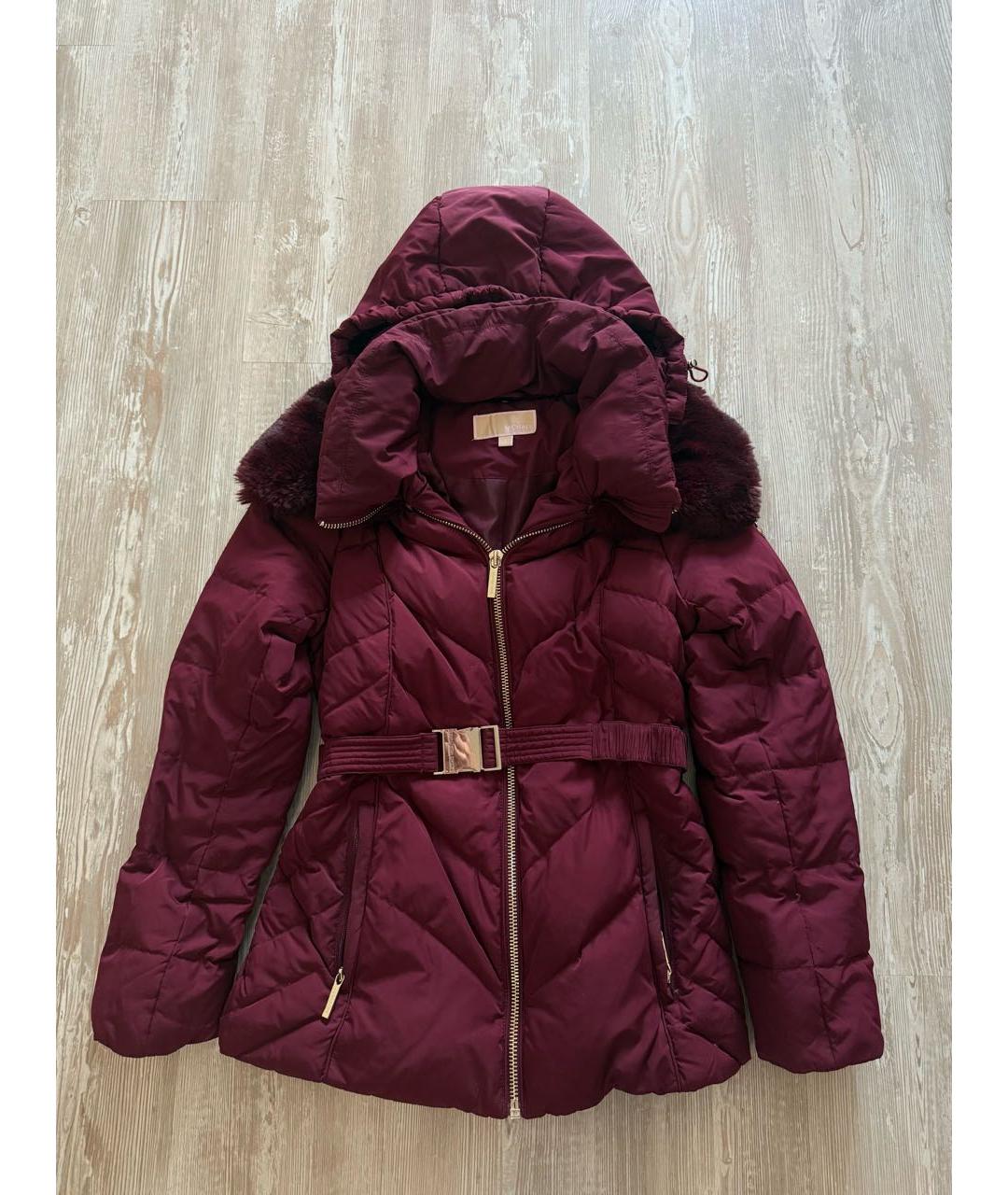 MICHAEL KORS Бордовый полиэстеровый пуховик, фото 9