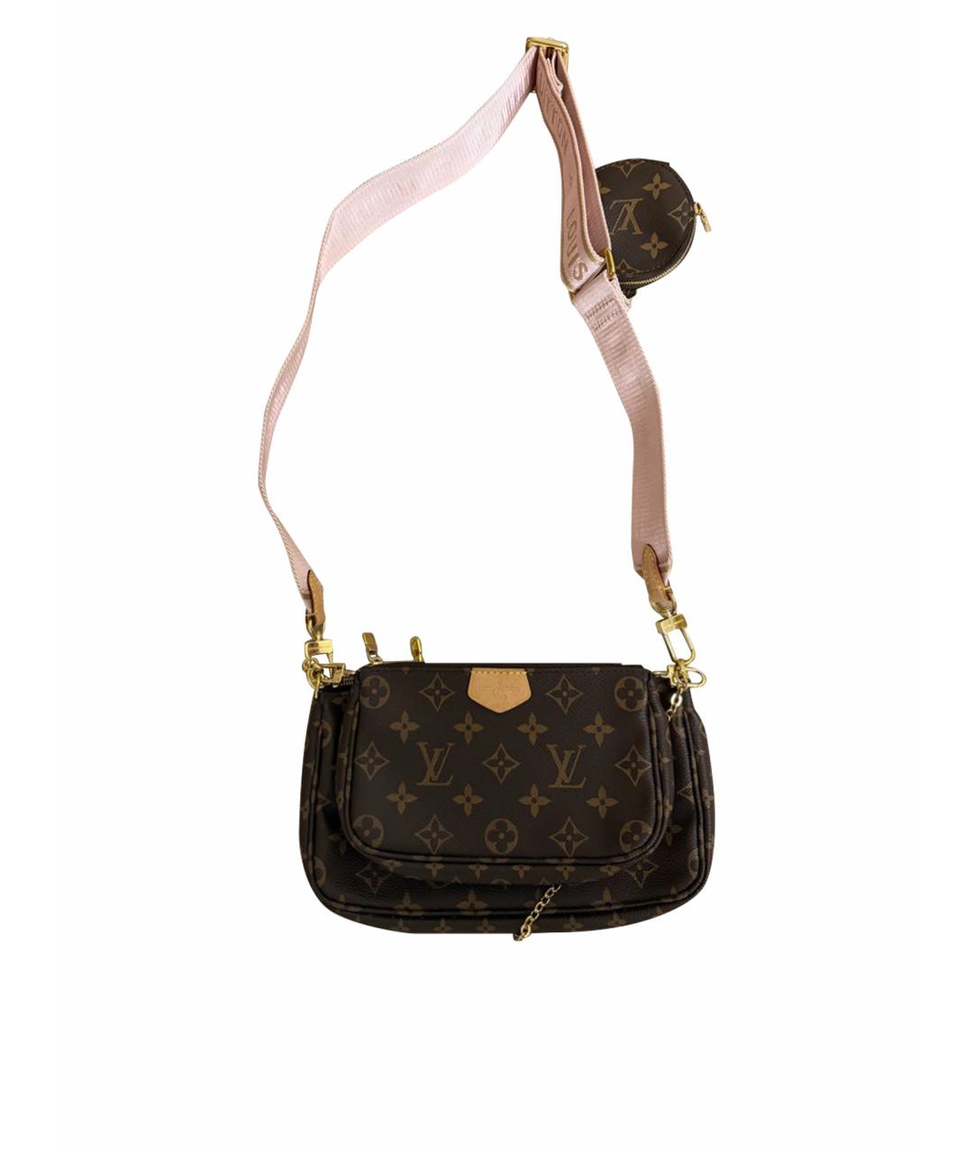 LOUIS VUITTON Коричневая кожаная сумка через плечо, фото 1