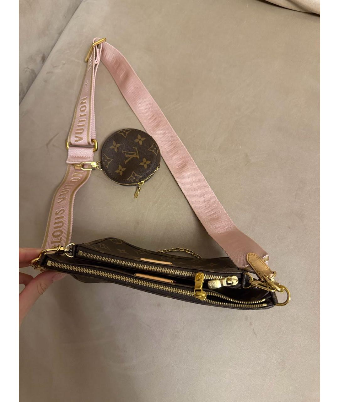LOUIS VUITTON Коричневая кожаная сумка через плечо, фото 4