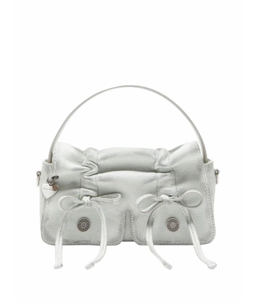 ACNE STUDIOS Белая кожаная сумка с короткими ручками, фото 1