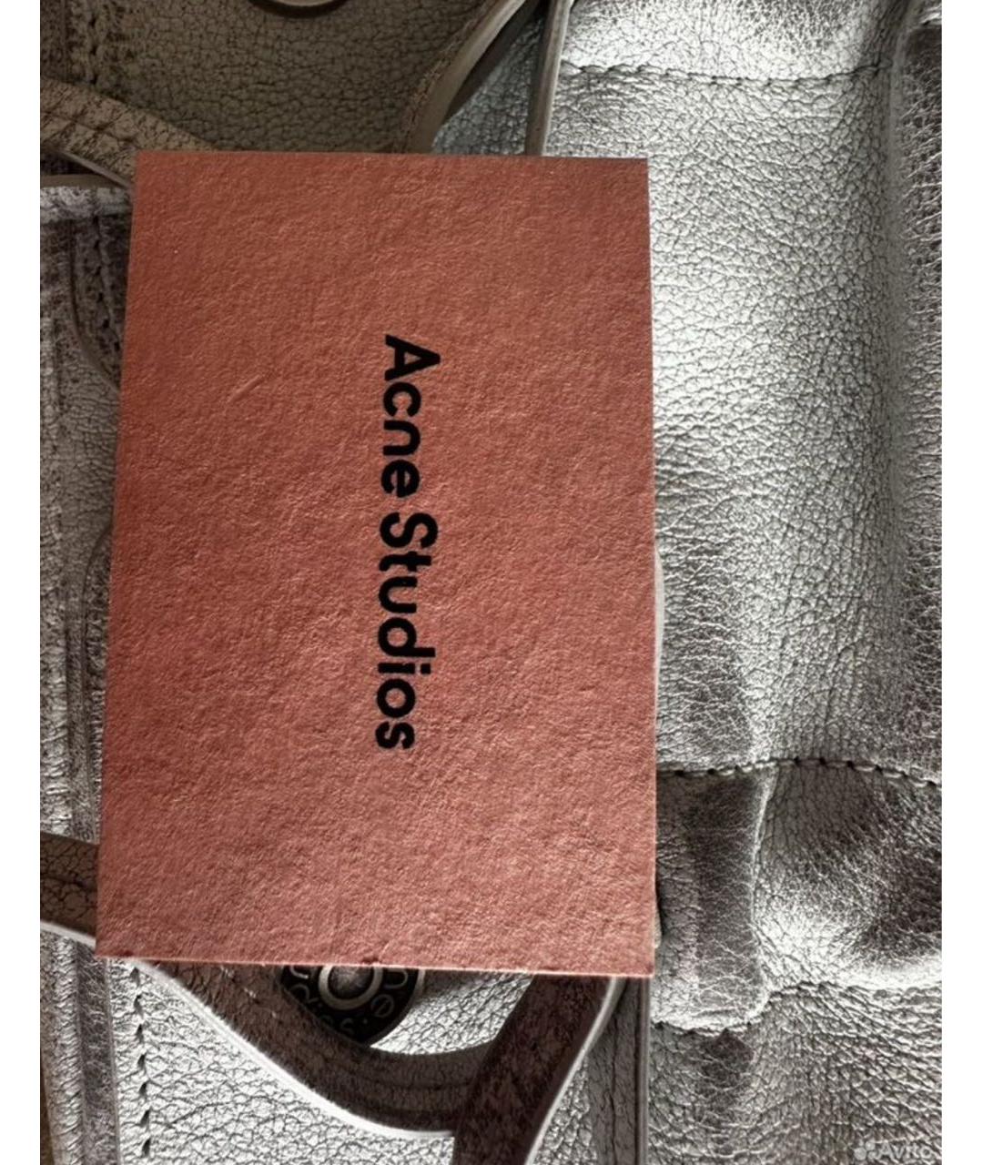 ACNE STUDIOS Белая кожаная сумка с короткими ручками, фото 7