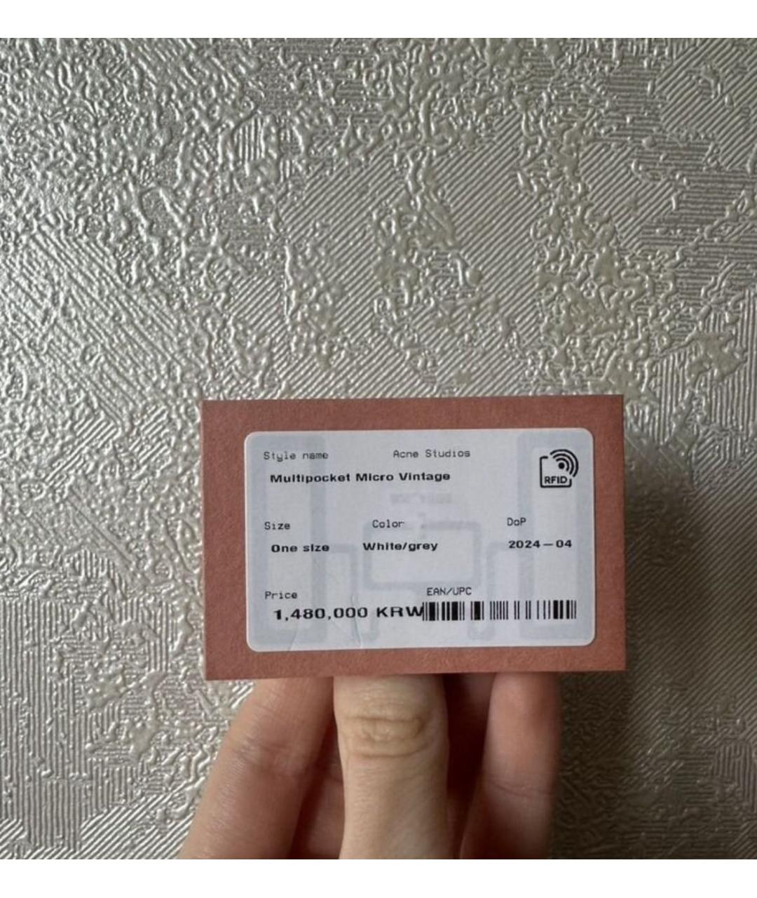 ACNE STUDIOS Белая кожаная сумка с короткими ручками, фото 8