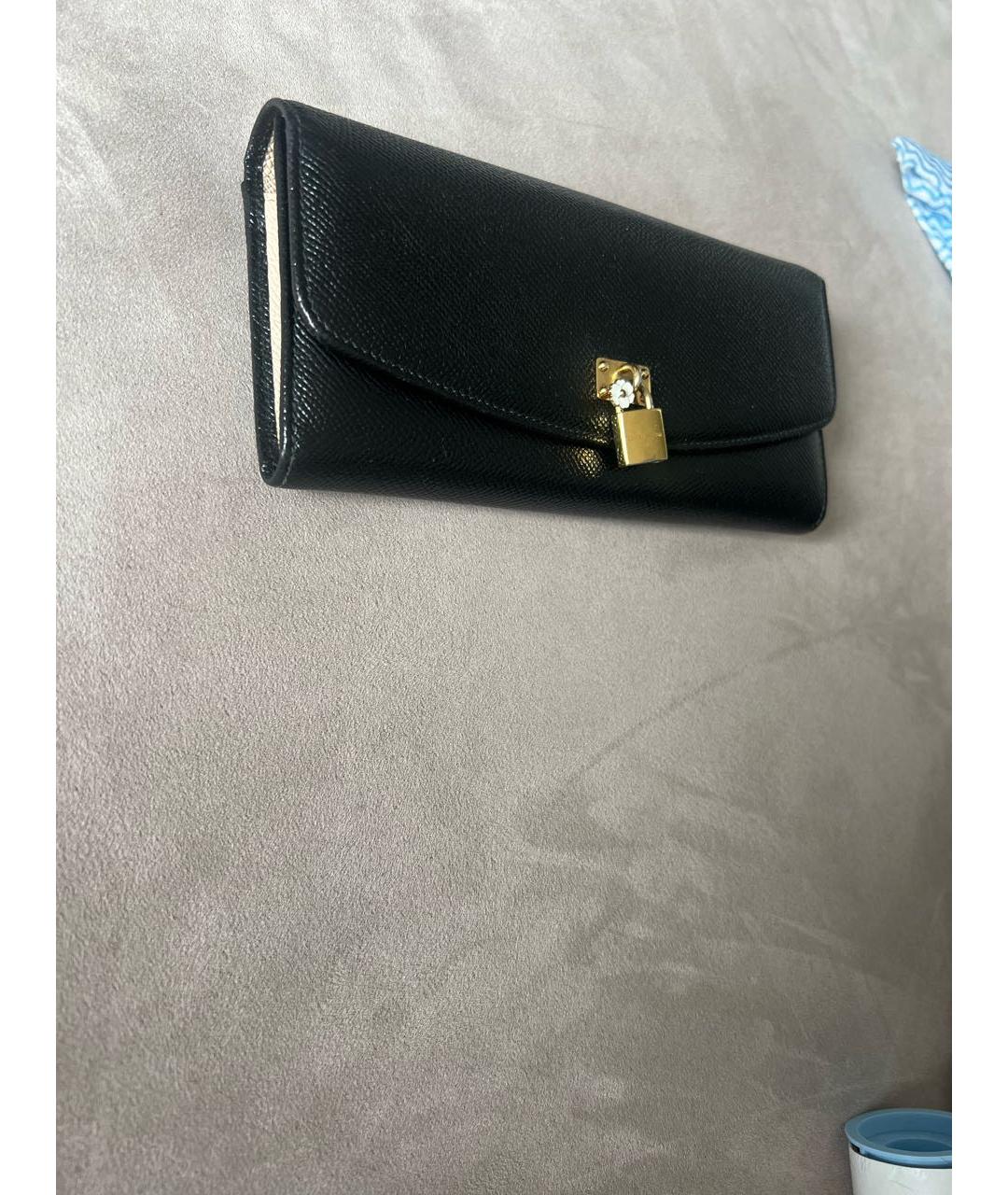 DOLCE&GABBANA Черный кожаный кошелек, фото 2