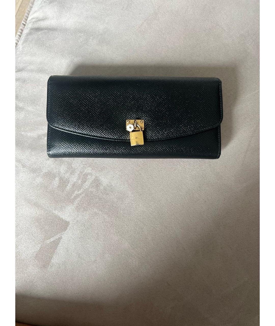 DOLCE&GABBANA Черный кожаный кошелек, фото 5
