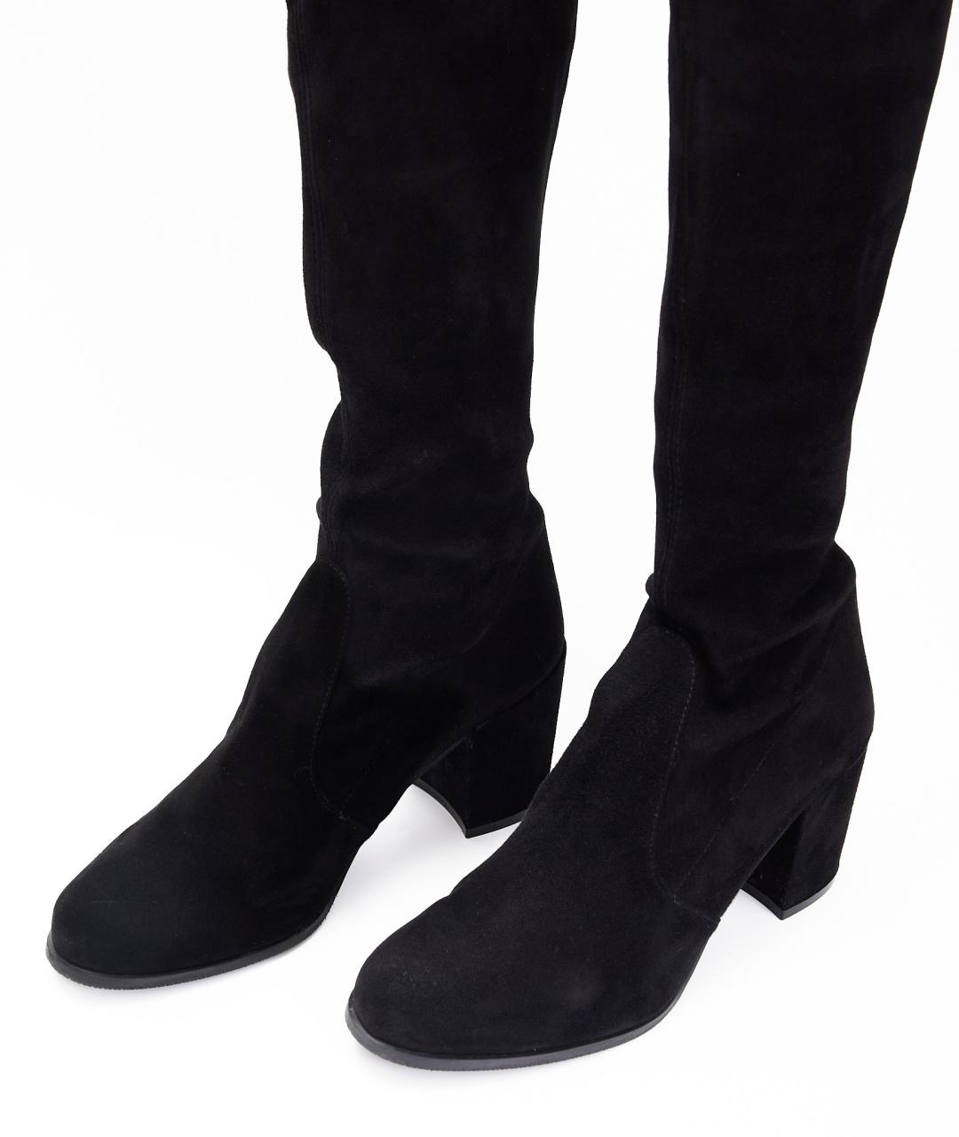 STUART WEITZMAN Черные замшевые ботфорты, фото 5