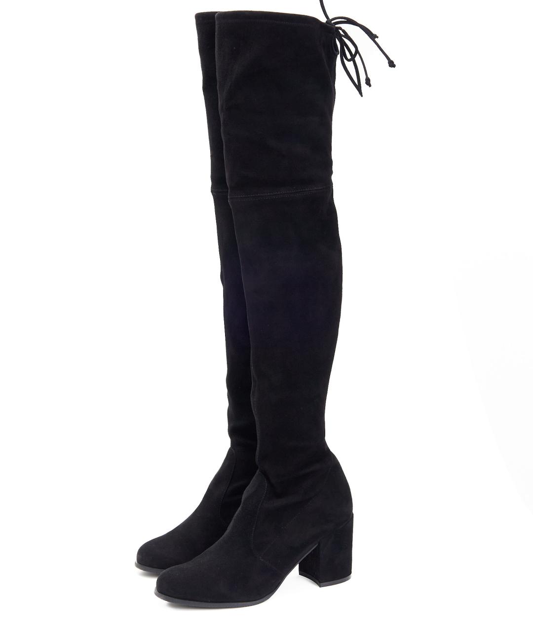STUART WEITZMAN Черные замшевые ботфорты, фото 3