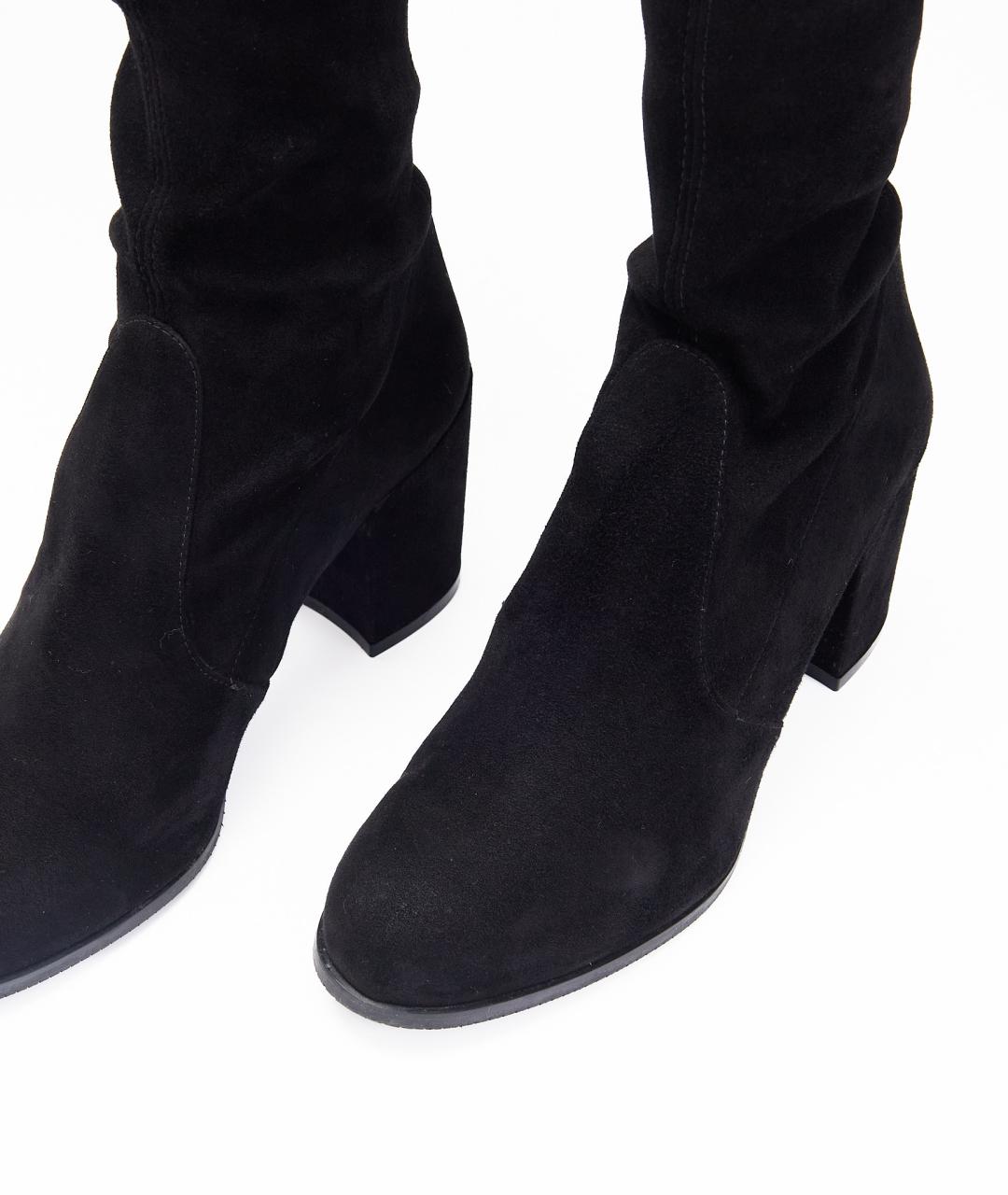 STUART WEITZMAN Черные замшевые ботфорты, фото 4