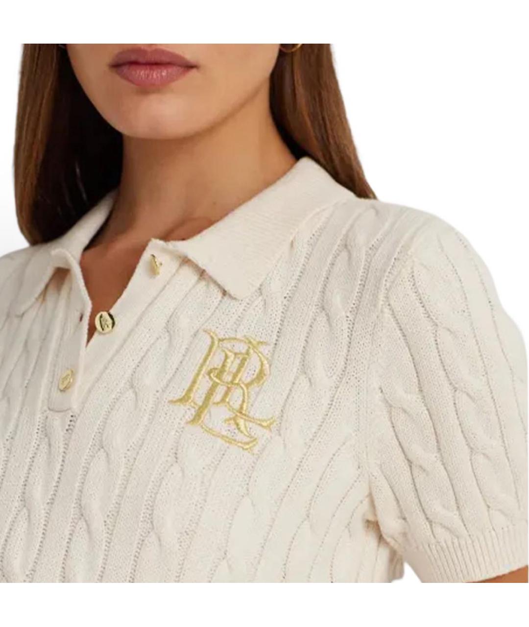 POLO RALPH LAUREN Белый хлопковый джемпер / свитер, фото 4