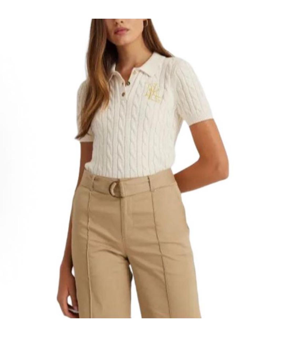 POLO RALPH LAUREN Белый хлопковый джемпер / свитер, фото 2
