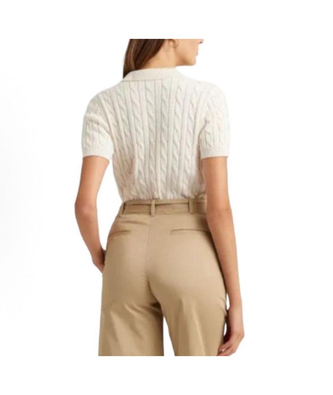 POLO RALPH LAUREN Белый хлопковый джемпер / свитер, фото 3