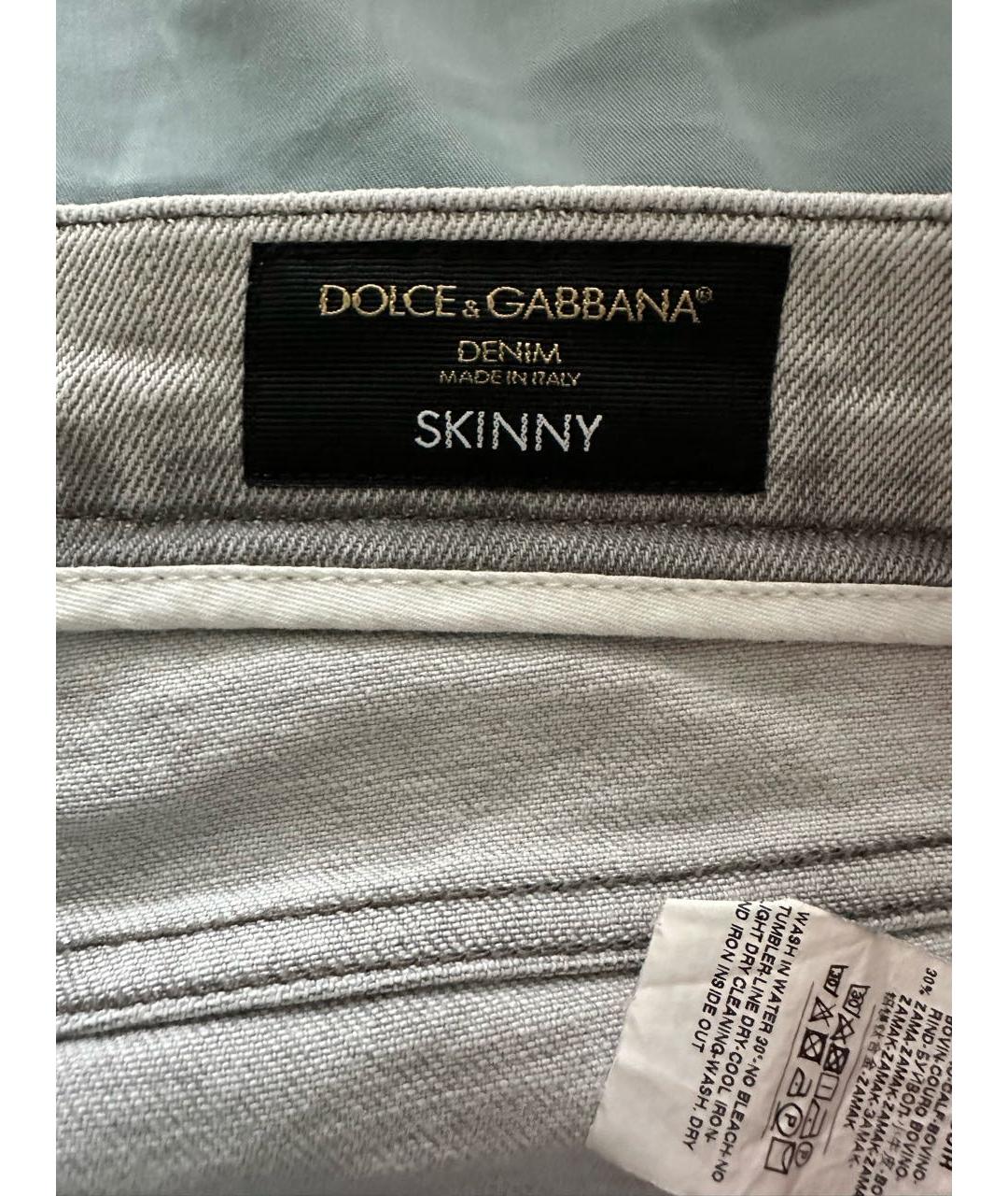 DOLCE&GABBANA Серые джинсы скинни, фото 4