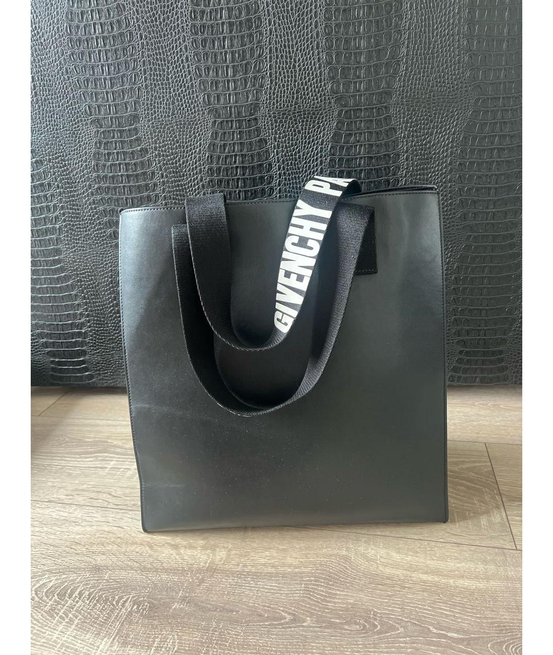 GIVENCHY Черная кожаная сумка тоут, фото 3