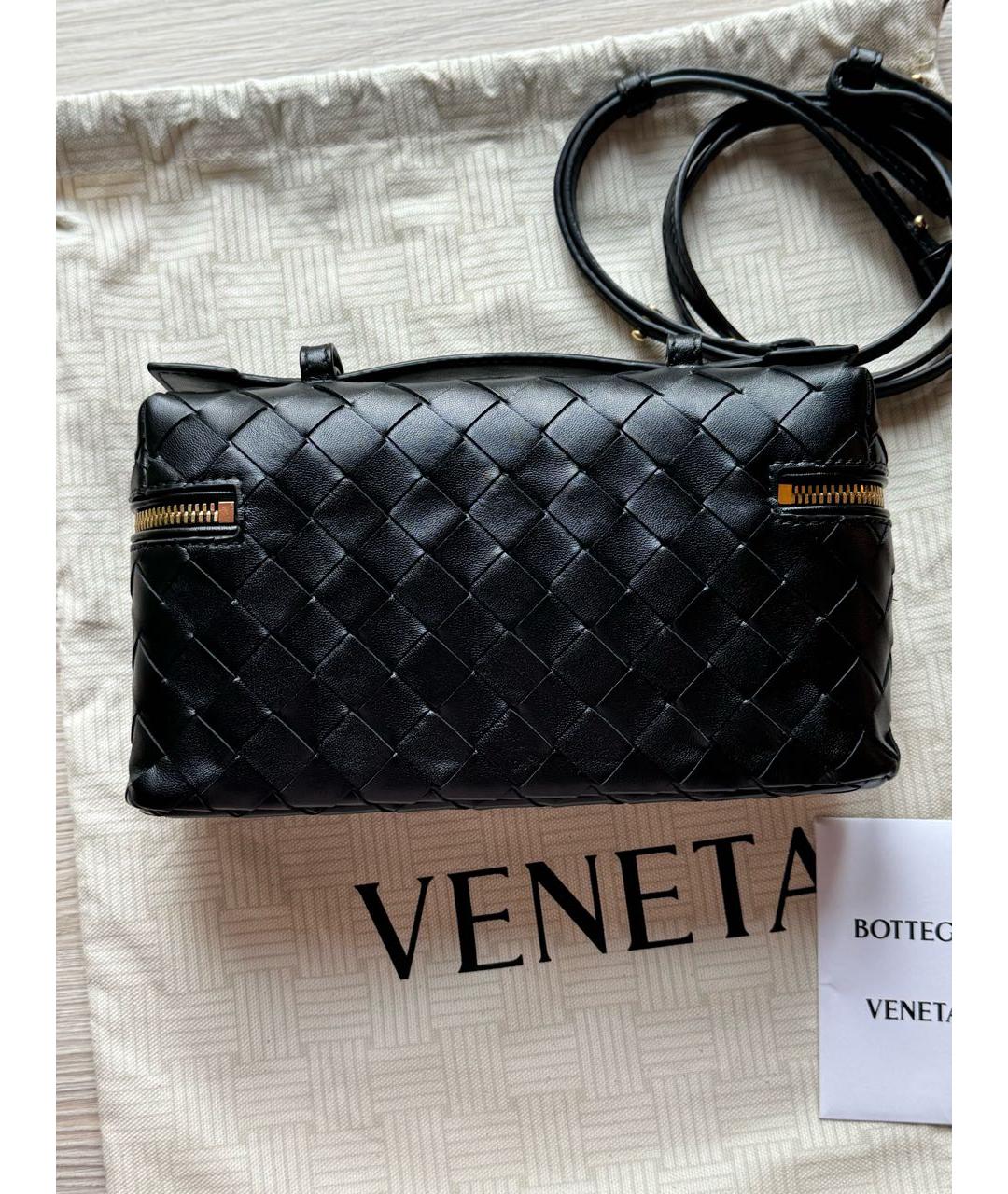 BOTTEGA VENETA Черная кожаная сумка через плечо, фото 3