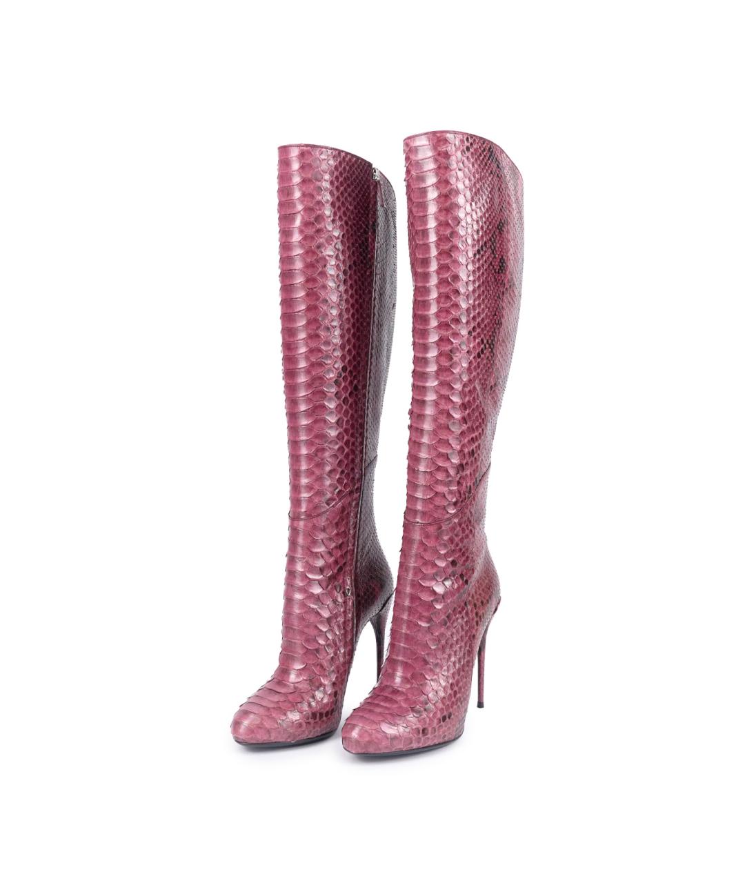 GUCCI Фиолетовые сапоги из экзотической кожи, фото 2