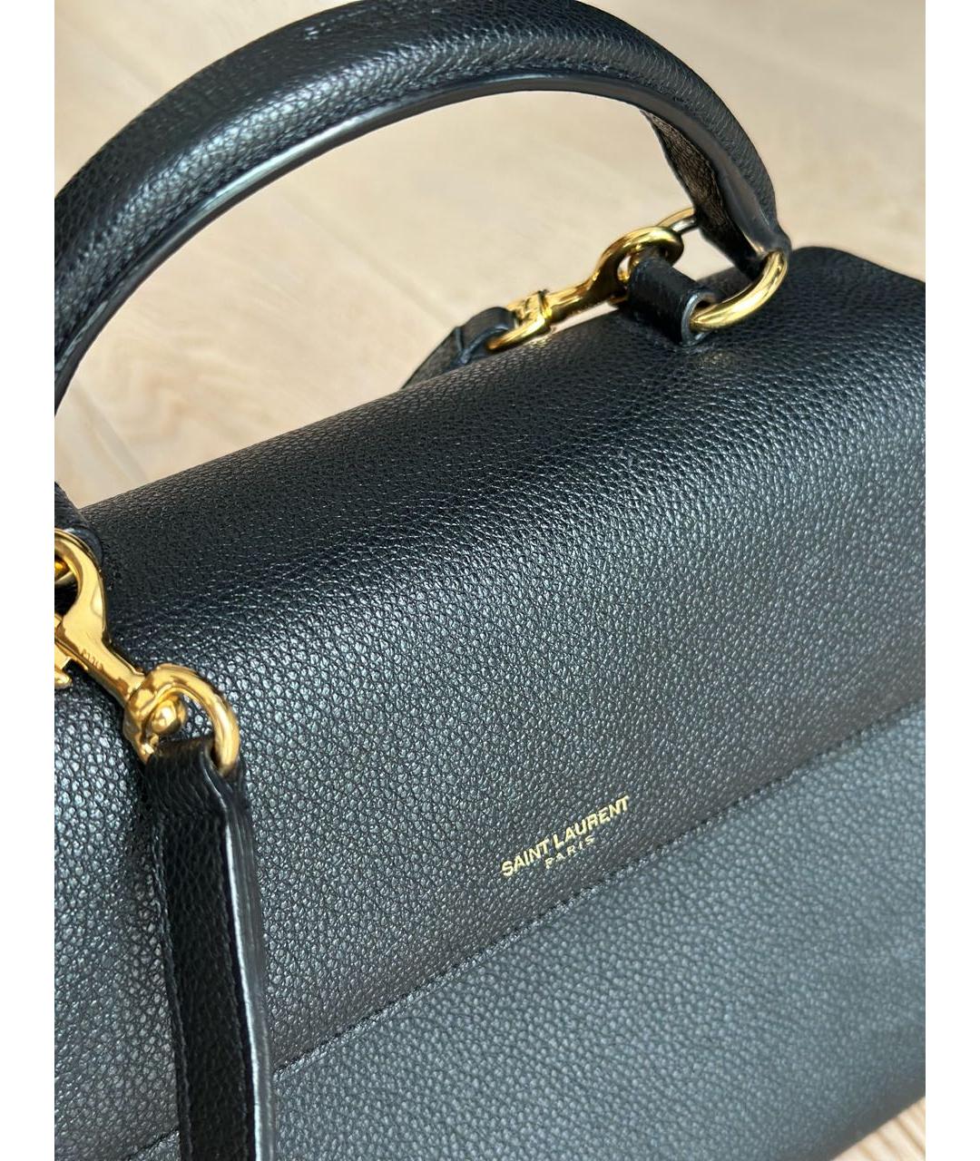 SAINT LAURENT Черная кожаная сумка через плечо, фото 3